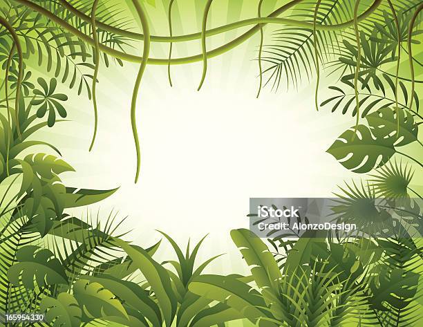 Tropical Forest Background Stock Illustration - Download Image Now - Rainforest, Backgrounds, Tropical Rainforest