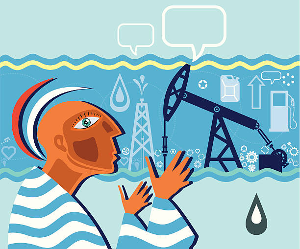 ilustraciones, imágenes clip art, dibujos animados e iconos de stock de aceite y personas - fossil fuel fuel and power generation reservoir organization