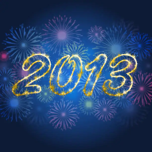 Vector illustration of New Year 2013 Firework