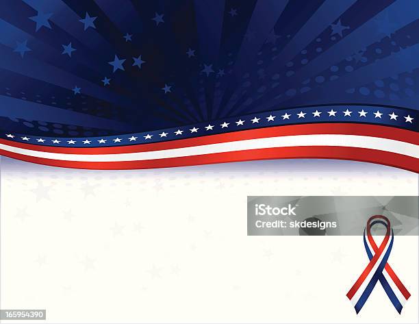 Patriotic Background With Stars Overlay Red White Blue Stock Illustration - Download Image Now