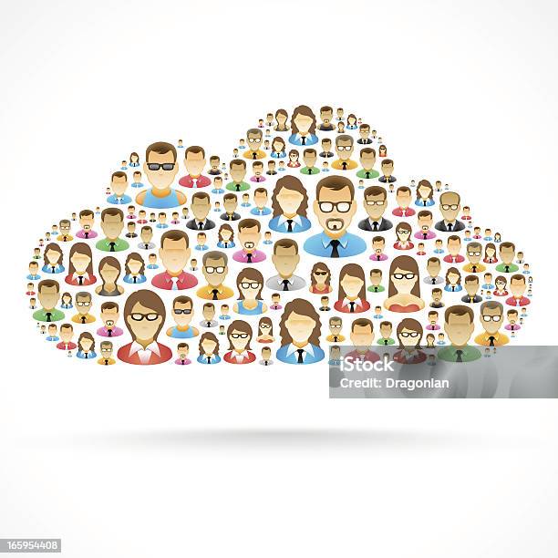 Ilustración de Cloud Personas y más Vectores Libres de Derechos de Asociación - Asociación, Computación en nube, Nube