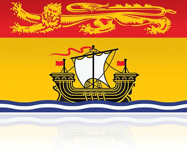 Vector illustration of Canadian Provincial Flag: New Brunswick