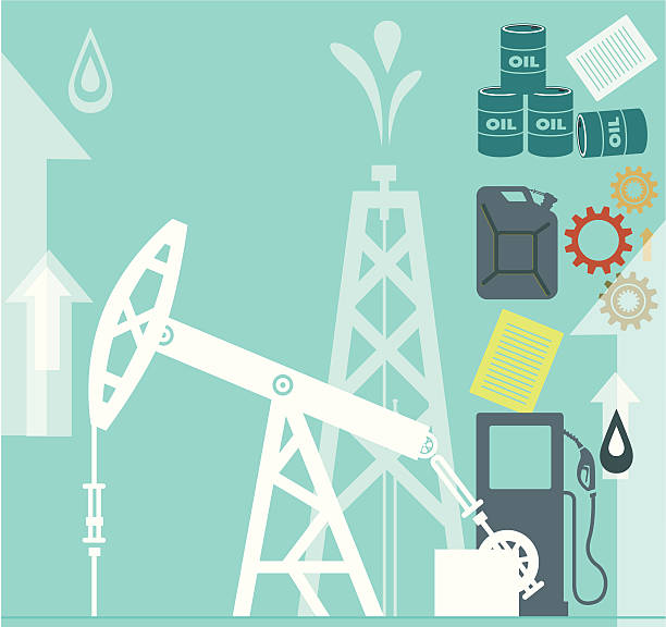 ilustraciones, imágenes clip art, dibujos animados e iconos de stock de aceite y producción - fossil fuel fuel and power generation reservoir organization