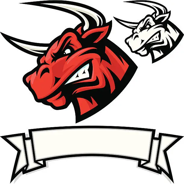 Vector illustration of Bull Head Mascot