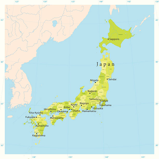 japan-karte - region kinki stock-grafiken, -clipart, -cartoons und -symbole
