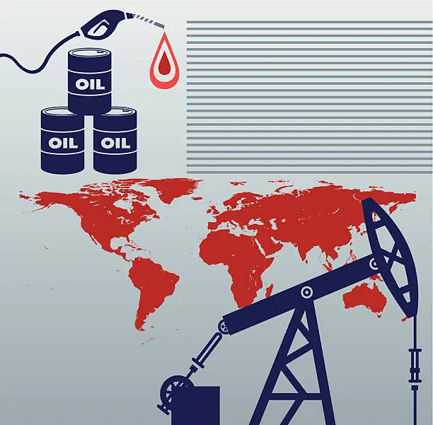 Vector illustration of Oil and Production