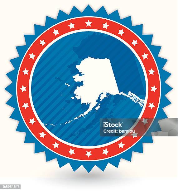 Ilustración de Tarjeta De Alaska y más Vectores Libres de Derechos de Alaska - Estado de los EE. UU. - Alaska - Estado de los EE. UU., América del norte, Azul
