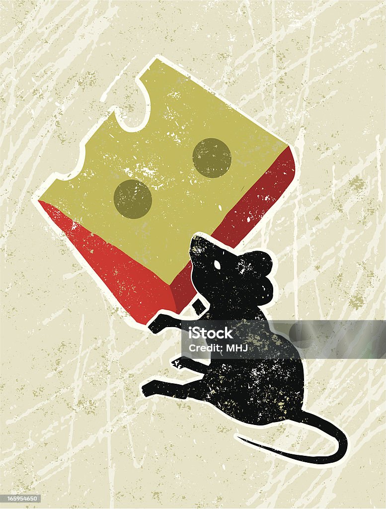 Mouse and cheese Success! A stylized vector cartoon of a lucky mouse carrying a large chunk of cheese, suggesting luck, success, greed orhunger .Mouse, Cheese, paper texture and background are on different layers for easy editing. Please note: clipping paths have been used,  an eps version is included without the path. Food stock vector