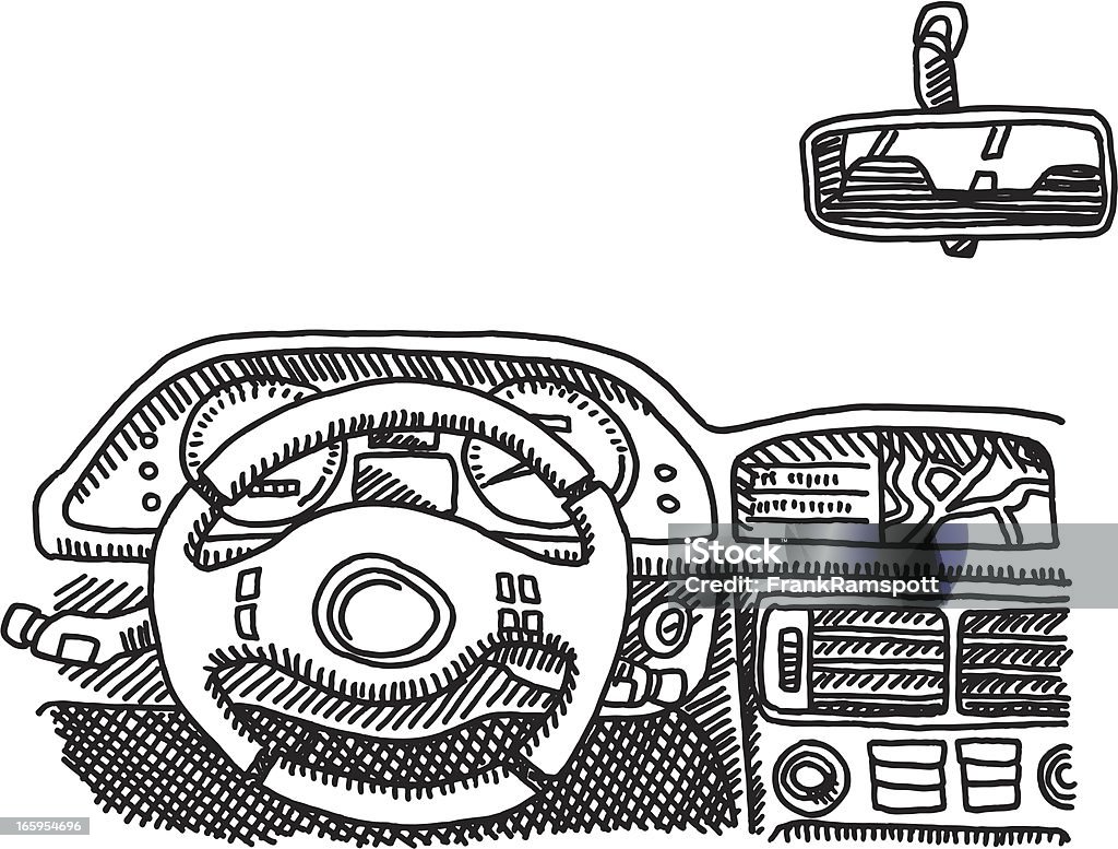 Автомобиль Cockpit Чертеж - Векторная графика Автомобиль роялти-фри