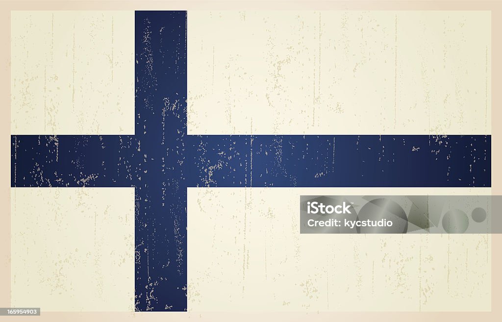Bandera finlandesa en estilo grunge y vintage estilo. - arte vectorial de Anticuado libre de derechos