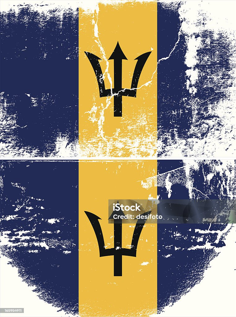 Bandeira do Grunge de Barbados - Vetor de Acabado royalty-free