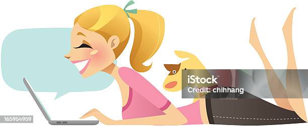 Happy Blogger Stock Illustration - Download Image Now - Beauty, Blogging, Blond Hair