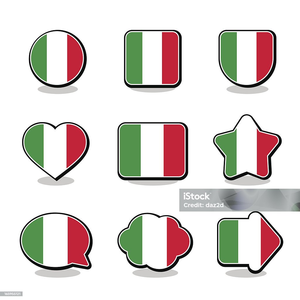 ITALY FLAG ICON SET - Векторная графика Итальянский флаг роялти-фри