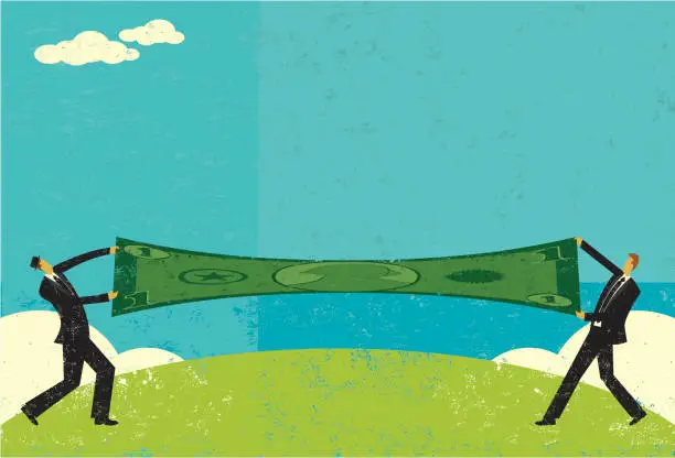 Vector illustration of Stretching a Dollar