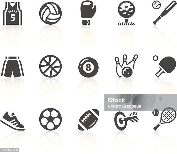 Gray And White Sports Equipment Vector Icon Set Stock Illustration - Download Image Now - Sports Shoe, Icon Symbol, Tennis Racket