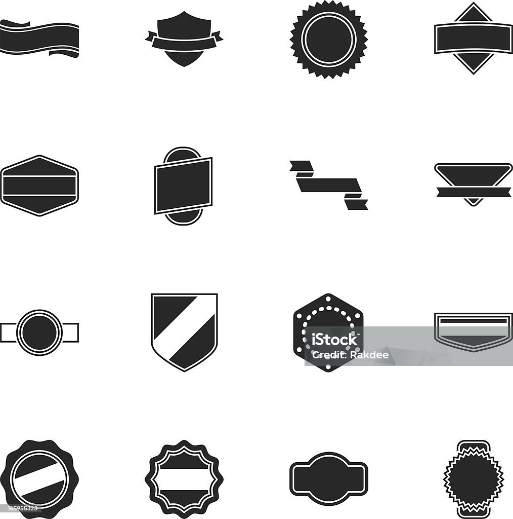 Ilustración vectorial de íconos de Etiqueta de marca - arte vectorial de Acurrucado libre de derechos
