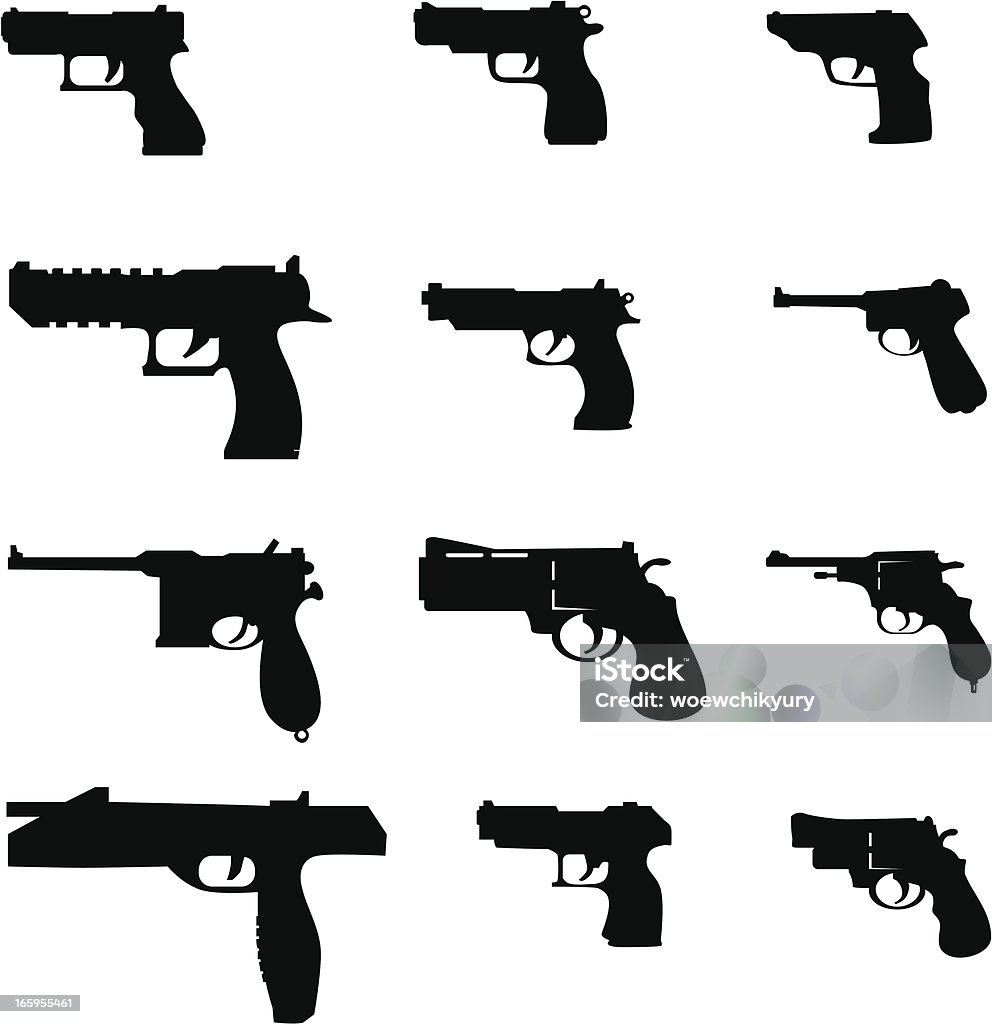 Wektor pistols - Grafika wektorowa royalty-free (Ręczna broń palna)