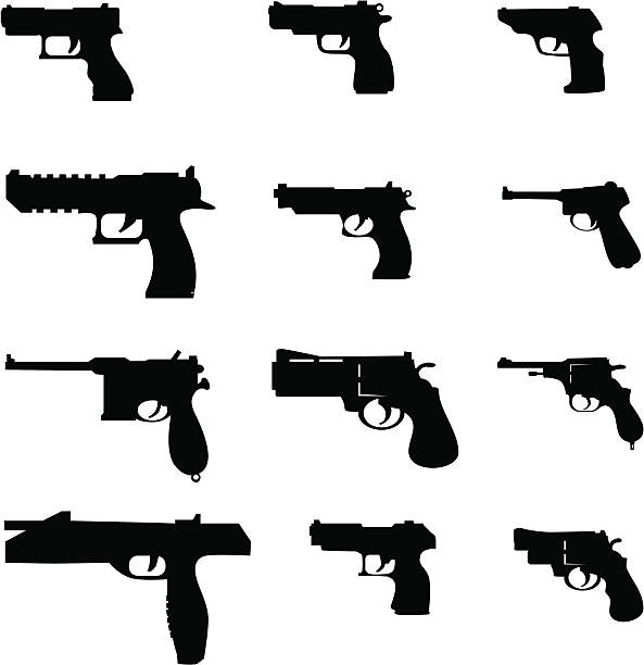 вектор пистолетов - weapon gun order handgun stock illustrations