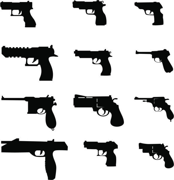 vector pistols http://s019.radikal.ru/i618/1301/50/bd2e0a2f2684.jpg handgun stock illustrations