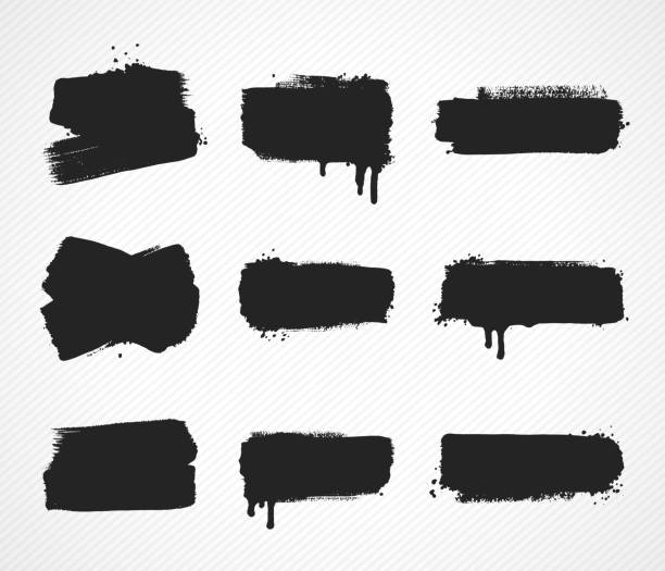 Set of grunge paint stroke images Detailed vector illustration of some grunge paint stroke textures.  smudged stock illustrations