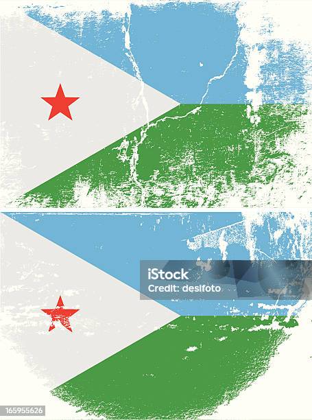 Drapeau De Grunge De Djibouti Vecteurs libres de droits et plus d'images vectorielles de Abstrait - Abstrait, Blanc, Bleu