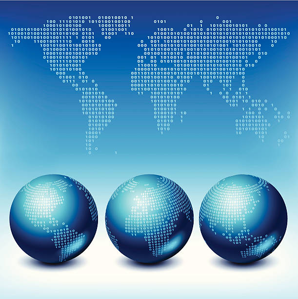 이분법적인 세계지도 및 지구본 - earthvector stock illustrations