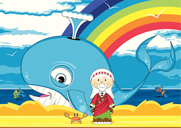 illustrations, cliparts, dessins animés et icônes de jonah et de la baleine bible scène - individual event