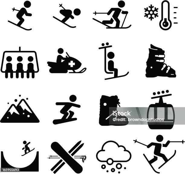 Ski Area Icons Black Series Stock Illustration - Download Image Now - Icon Symbol, Skiing, Ski