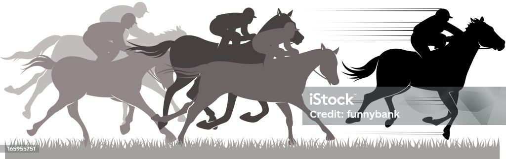 speed horse racing drawing of vector horse racing silhouette. Vector stock vector