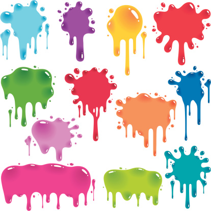 Colorful jelly splatters