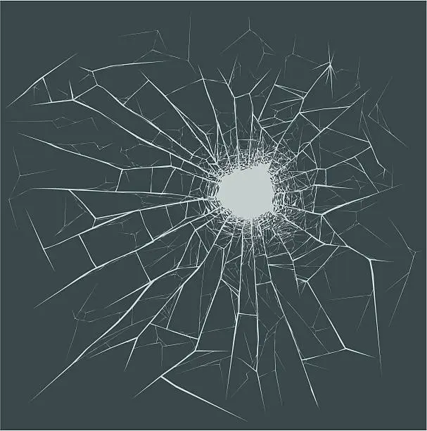 Vector illustration of Bullet Hole on the glass