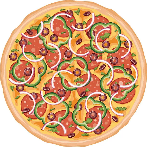 Vector illustration of Loaded Pizza