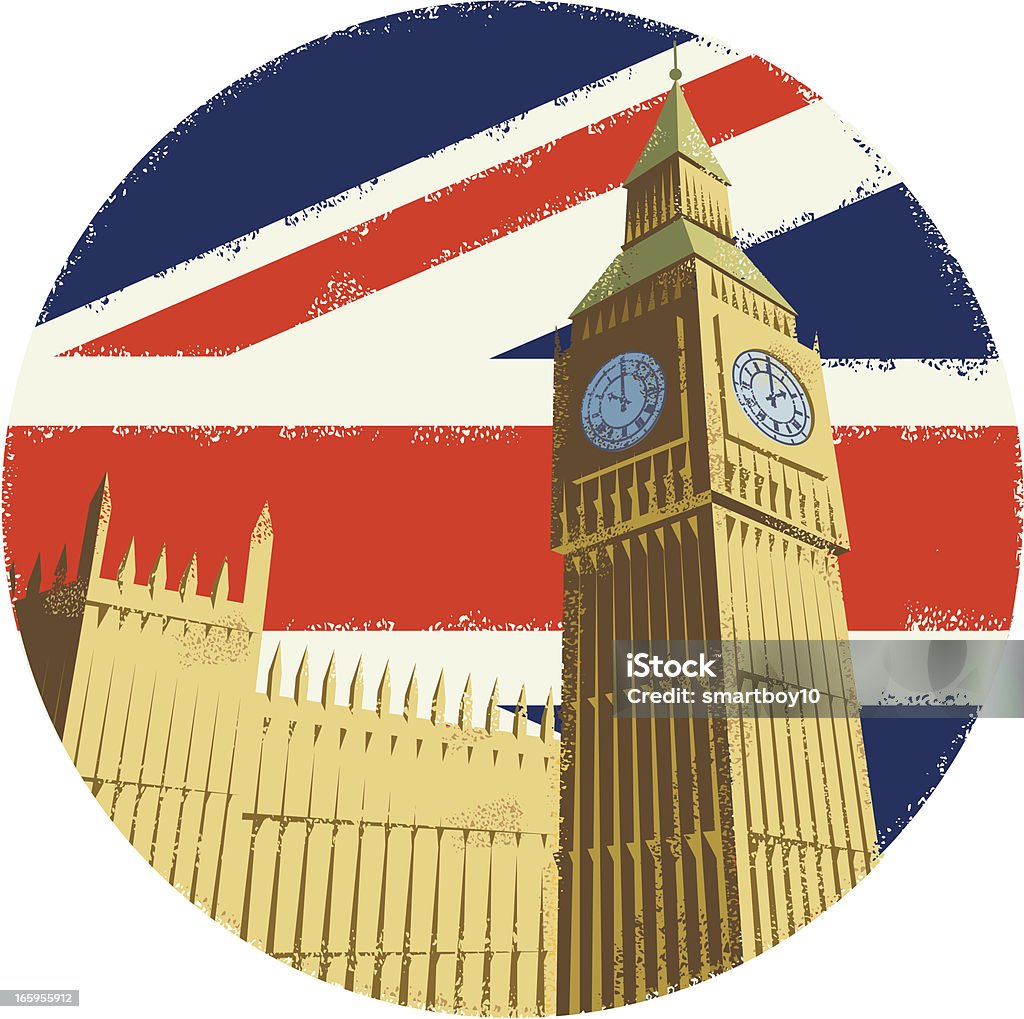 Domy Parlamentu i Big Ben - Grafika wektorowa royalty-free (Anglia)