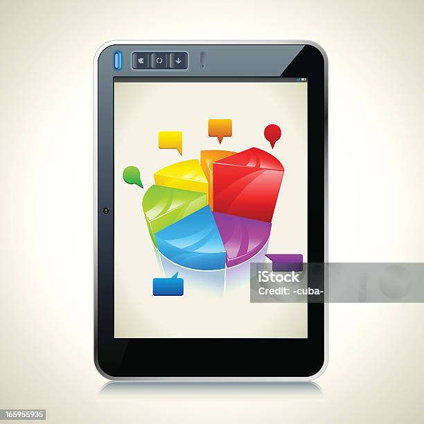Vetores de Tablet Pc Com Diagrama e mais imagens de Agenda Eletrônica - Agenda Eletrônica, Azul, Composição