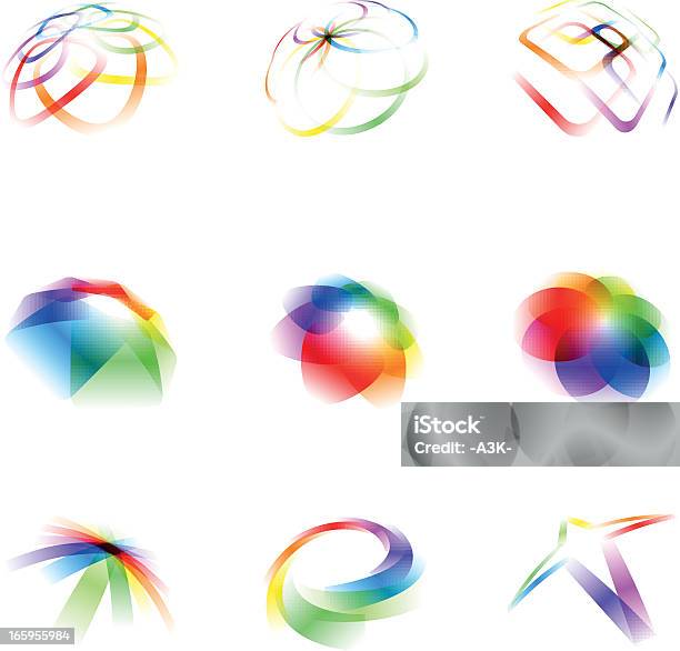 Set Di Elementi Di Design Astratto Colorato Vol 68 - Immagini vettoriali stock e altre immagini di A forma di stella