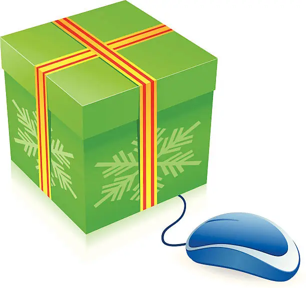 Vector illustration of Online Gift