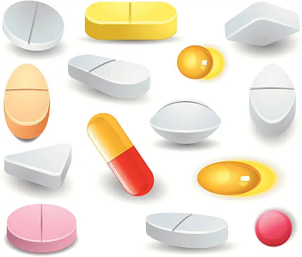 Vector illustration of variety pills