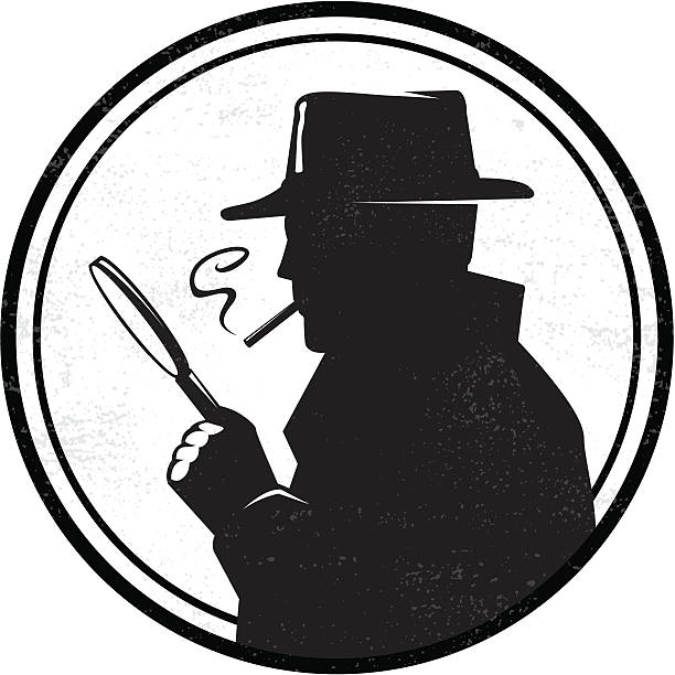 ilustraciones, imágenes clip art, dibujos animados e iconos de stock de inspector - silhouette security staff spy security