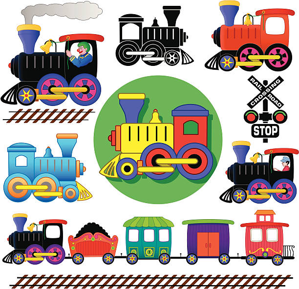 illustrations, cliparts, dessins animés et icônes de éléments de design - railroad crossing train railroad track road sign