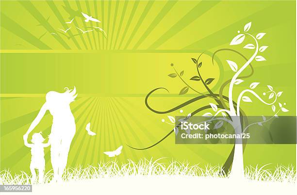 Семейное Дерево Баннер — стоковая векторная графика и другие изображения на тему Бабочка - Бабочка, Зелёный цвет, Охрана окружающей среды