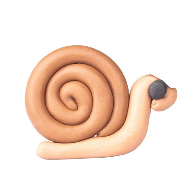 snail plasticine isolated on white background.