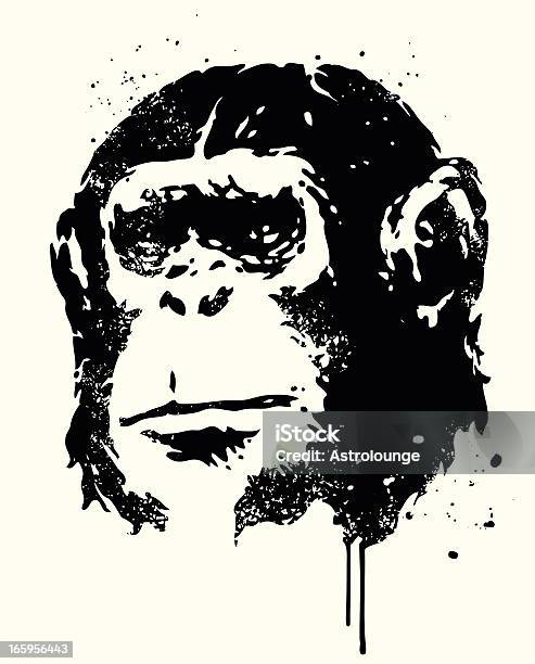 Ape Stock Illustration - Download Image Now - Graffiti, Stencil, Monkey