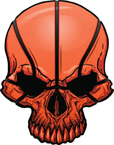 Vector illustration of Basketball Skull