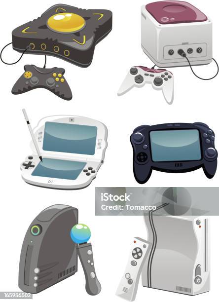 Console Per Videogiochi - Immagini vettoriali stock e altre immagini di Videogioco tascabile - Videogioco tascabile, Bianco, Brand Name Video Game
