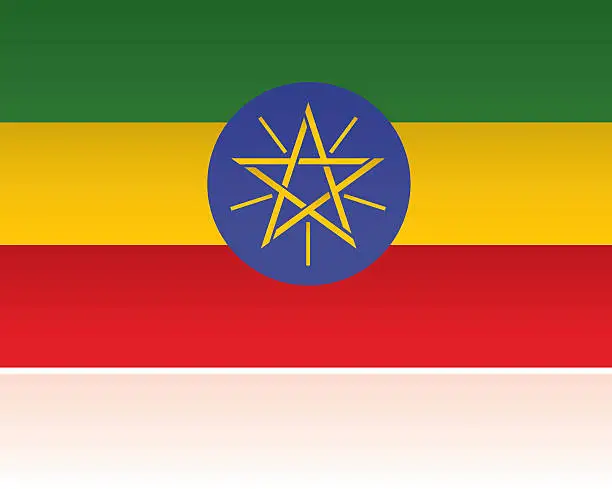 Vector illustration of Ethiopia Country Flag, Eastern Africa