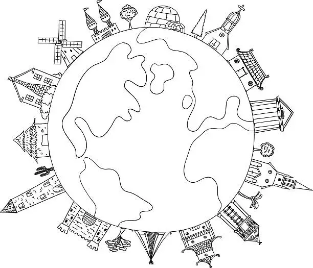 Vector illustration of Travel around the world illustration