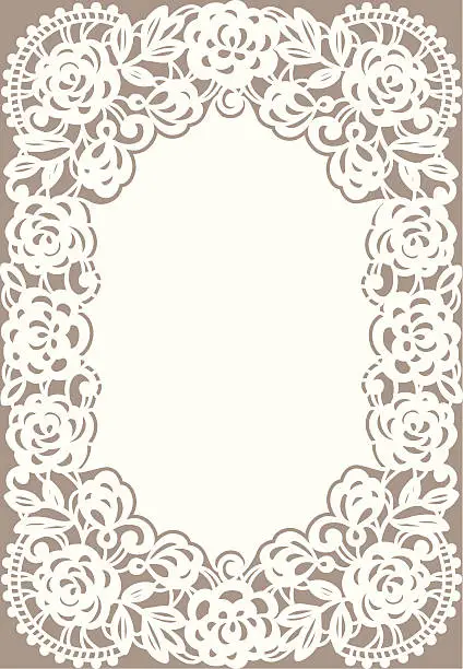 Vector illustration of White Lace Card.