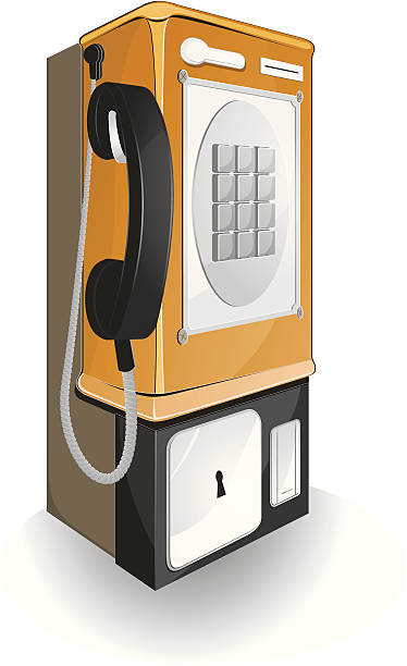 illustrazioni stock, clip art, cartoni animati e icone di tendenza di telefono pubblico. - pay phone