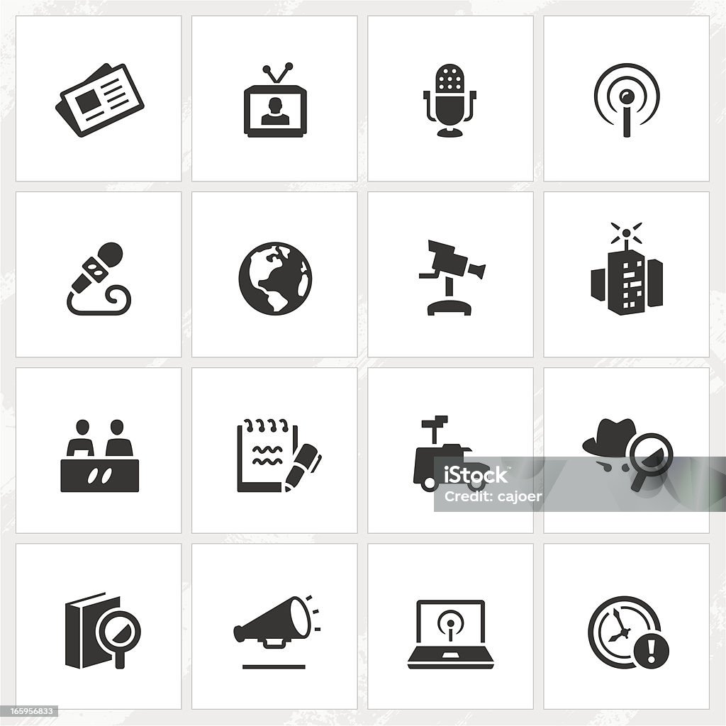 Broadcasting and Journalism Icons  Icon Symbol stock vector