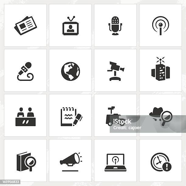 Broadcasting And Journalism Icons Stock Illustration - Download Image Now - Icon Symbol, Television Studio, Journalism
